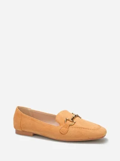 Clearance La Modeuse Mocassins en suédine à bride Camel
