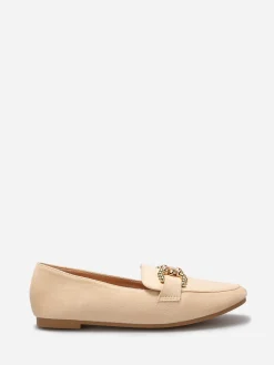 Discount La Modeuse Mocassins en suédine à détail boucle Beige