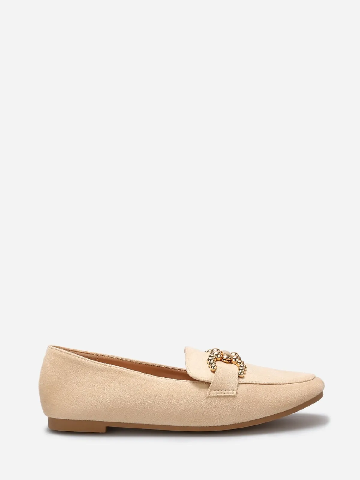 Discount La Modeuse Mocassins en suédine à détail boucle Beige