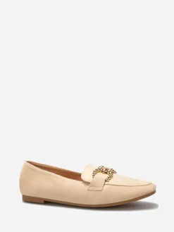 Discount La Modeuse Mocassins en suédine à détail boucle Beige