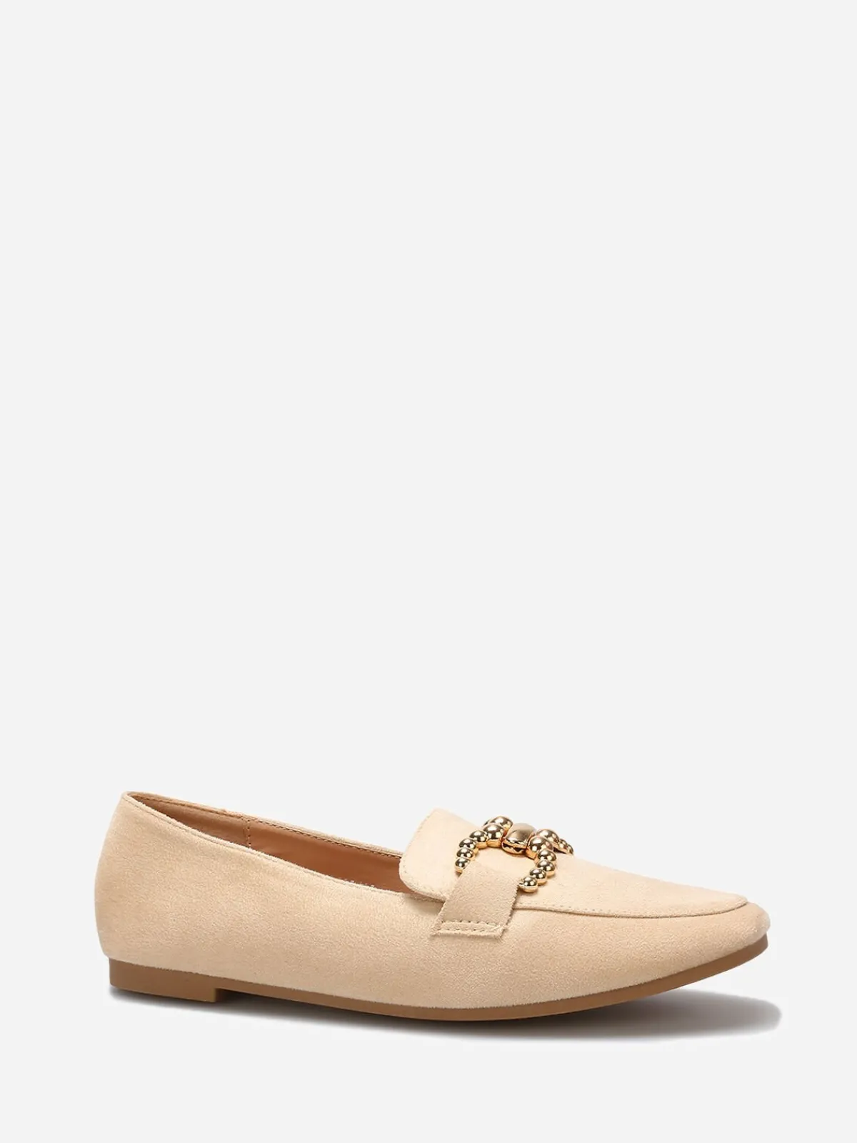 Discount La Modeuse Mocassins en suédine à détail boucle Beige