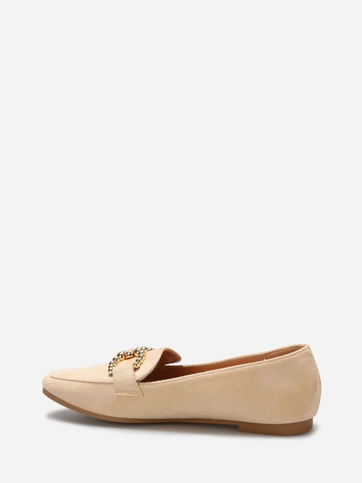 Discount La Modeuse Mocassins en suédine à détail boucle Beige