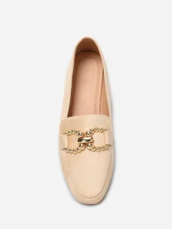 Discount La Modeuse Mocassins en suédine à détail boucle Beige