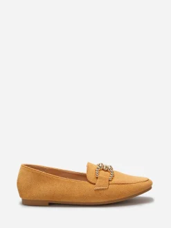 Discount La Modeuse Mocassins en suédine à détail boucle Camel