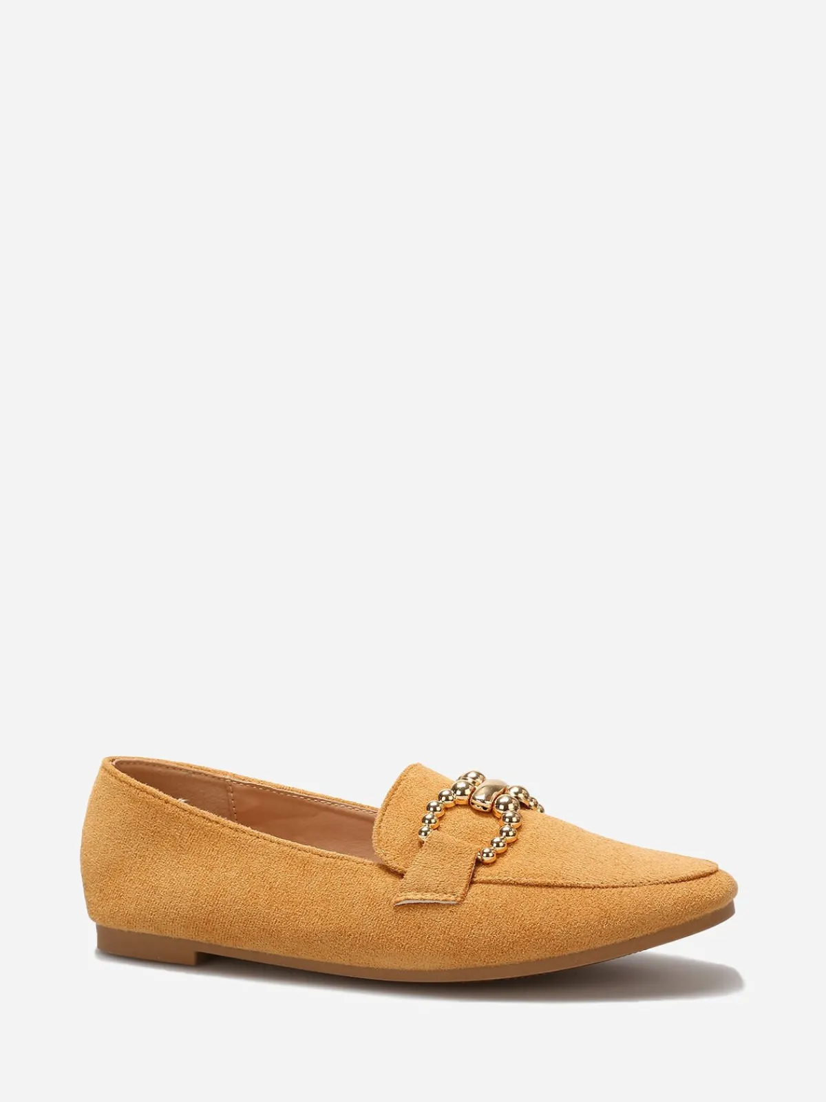 Discount La Modeuse Mocassins en suédine à détail boucle Camel