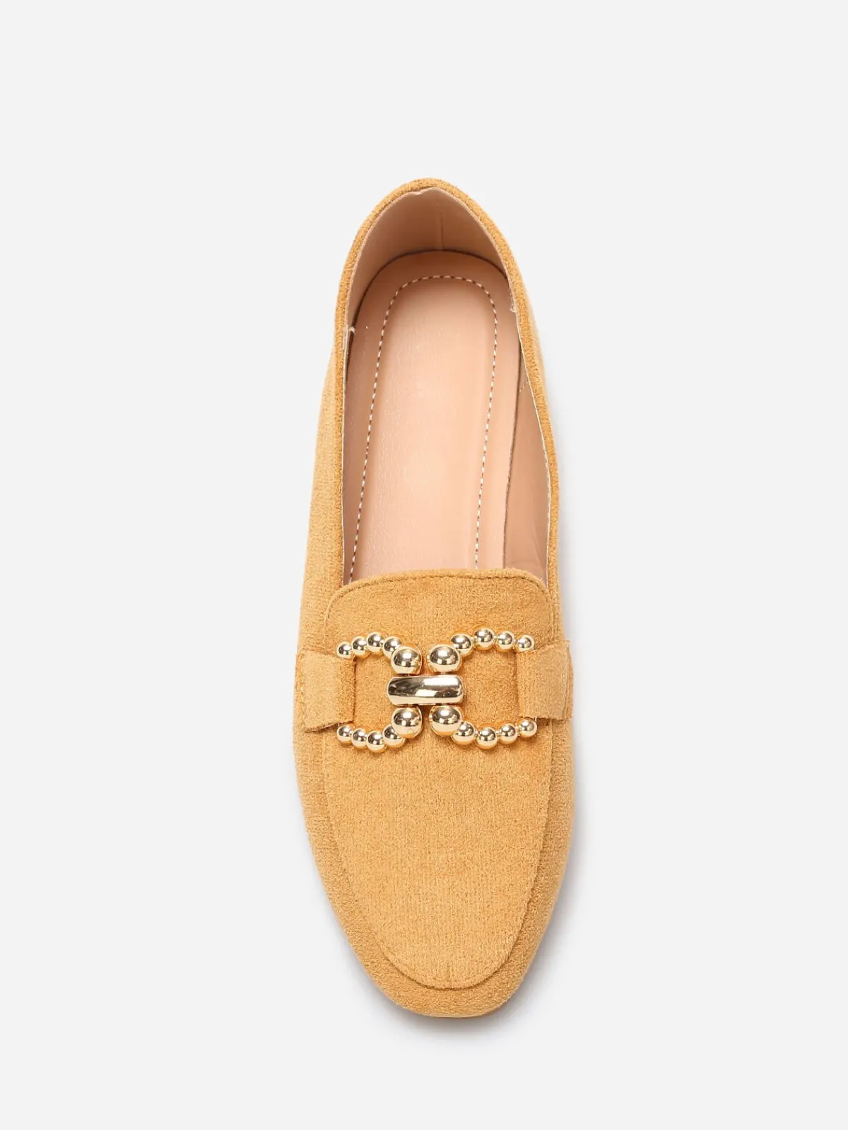 Discount La Modeuse Mocassins en suédine à détail boucle Camel