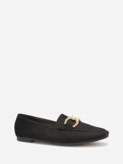 Sale La Modeuse Mocassins en suédine à détail boucle Noir