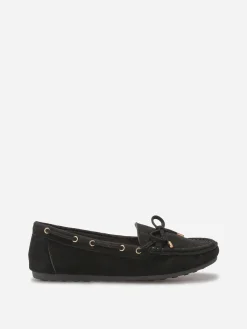 Hot La Modeuse Mocassins en suédine à n艙ud Noir