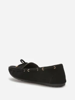 Hot La Modeuse Mocassins en suédine à n艙ud Noir