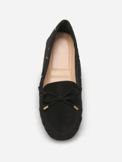 Hot La Modeuse Mocassins en suédine à n艙ud Noir