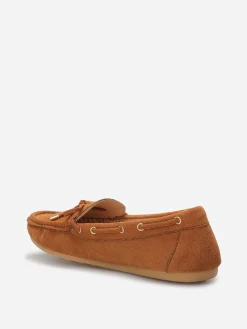 La Modeuse Mocassins en suédine à n艙ud Camel