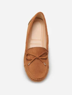 La Modeuse Mocassins en suédine à n艙ud Camel