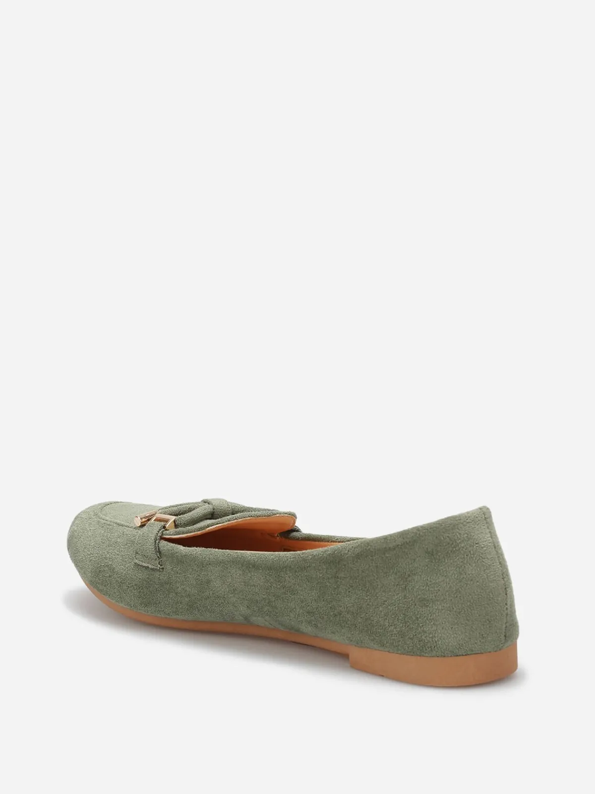 Hot La Modeuse Mocassins en suédine à n艙ud grandes tailles Vert
