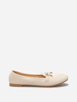 Clearance La Modeuse Mocassins en suédine à n艙ud grandes tailles Beige
