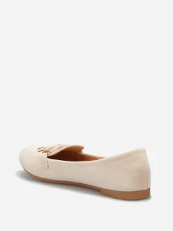 Clearance La Modeuse Mocassins en suédine à n艙ud grandes tailles Beige