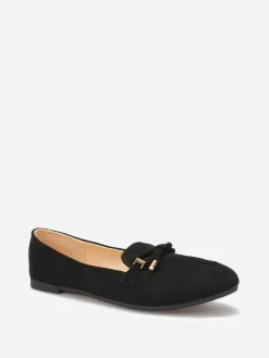 La Modeuse Mocassins en suédine à n艙ud grandes tailles Noir