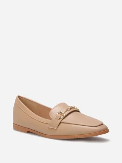Outlet La Modeuse Mocassins et mors doré Taupe