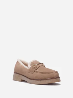 La Modeuse Mocassins fourrés avec mors Taupe