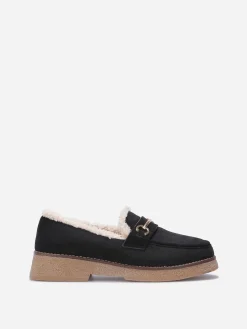 New La Modeuse Mocassins fourrés avec mors Noir