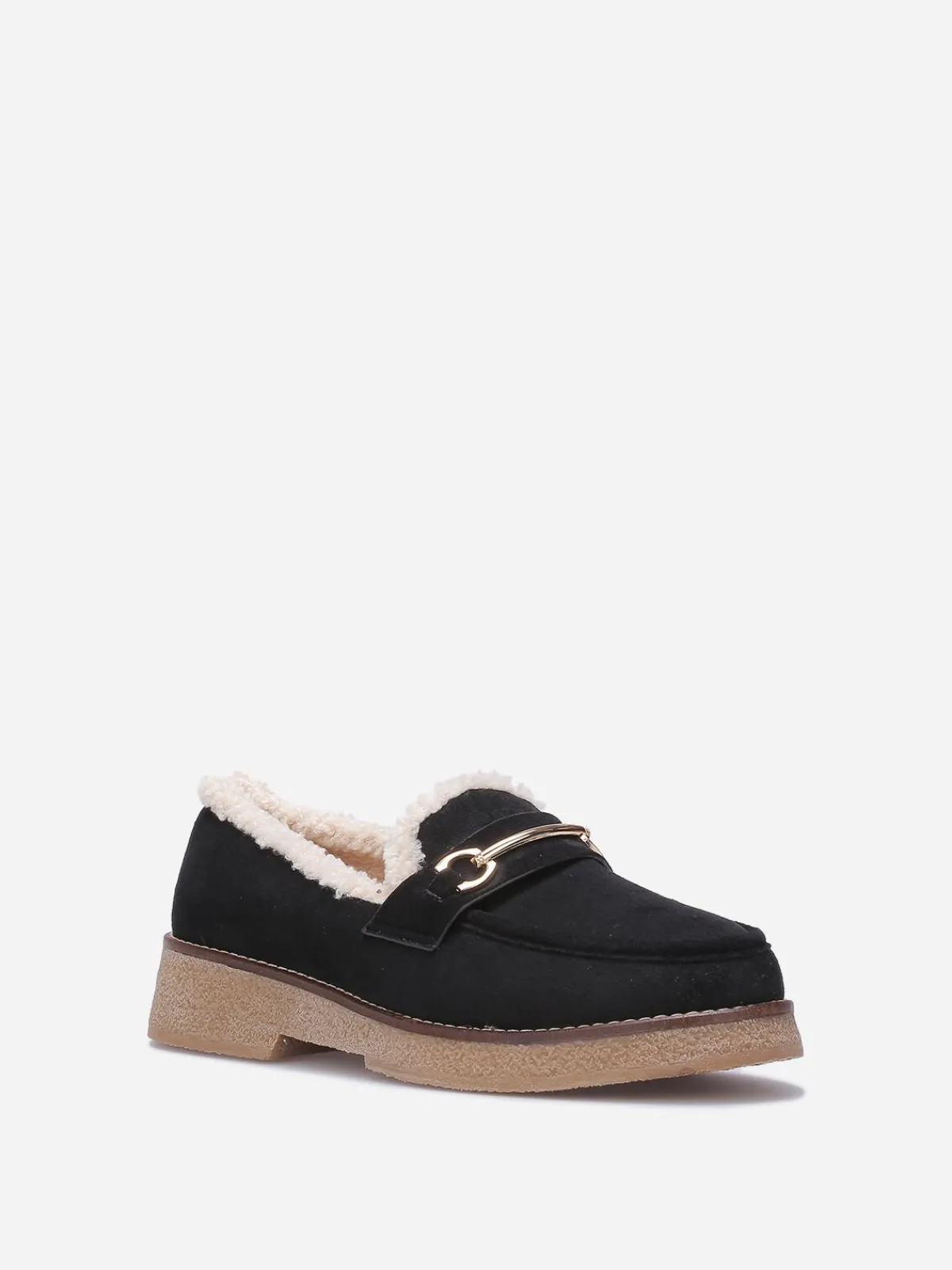 New La Modeuse Mocassins fourrés avec mors Noir