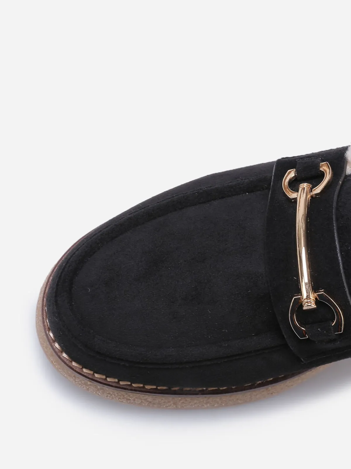 New La Modeuse Mocassins fourrés avec mors Noir