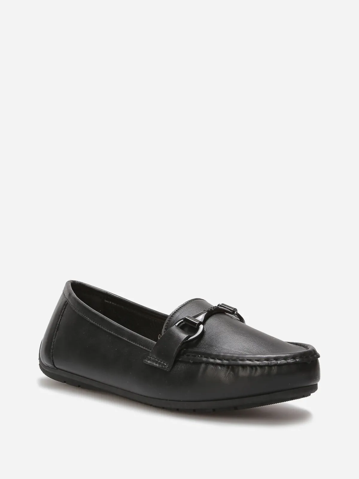 New La Modeuse Mocassins slippers à mors métallique Noir