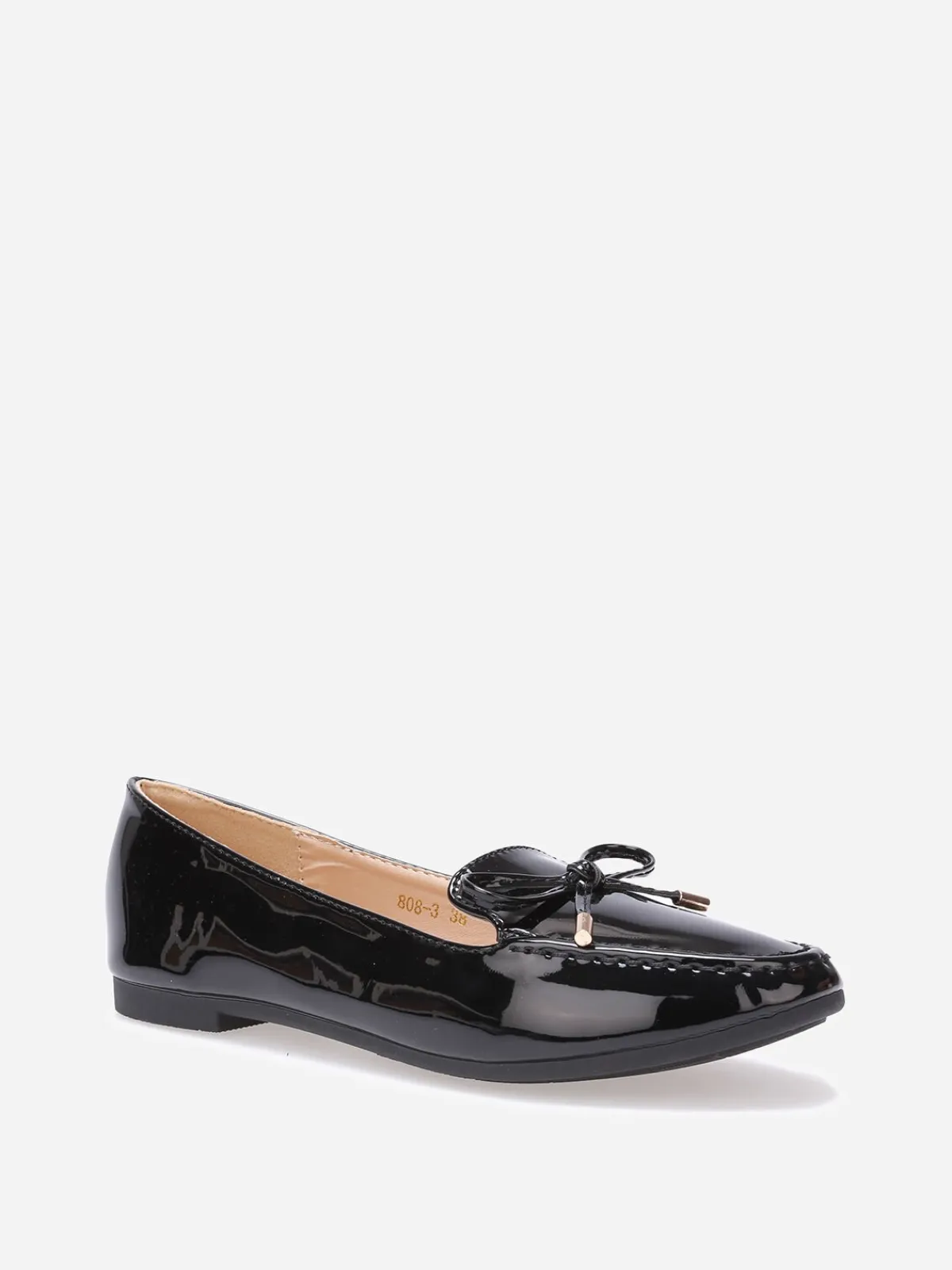New La Modeuse Mocassins slippers vernis à noeud Noir