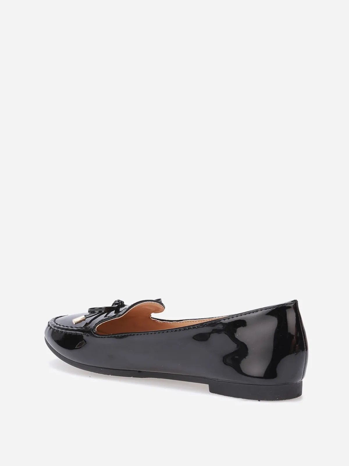 New La Modeuse Mocassins slippers vernis à noeud Noir