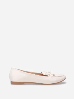 New La Modeuse Mocassins slippers vernis à noeud Beige
