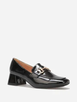 Best La Modeuse Mocassins vernis à talon et mors doré Noir