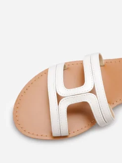La Modeuse Mule plates à fines brides Blanc