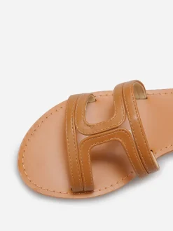 Clearance La Modeuse Mule plates à fines brides Camel