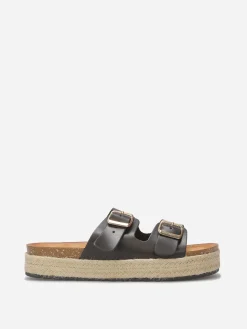 Clearance La Modeuse Mules à boucles et plateforme Noir