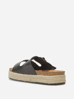 Clearance La Modeuse Mules à boucles et plateforme Noir