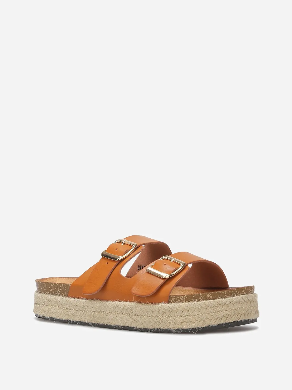 Outlet La Modeuse Mules à boucles et plateforme Camel
