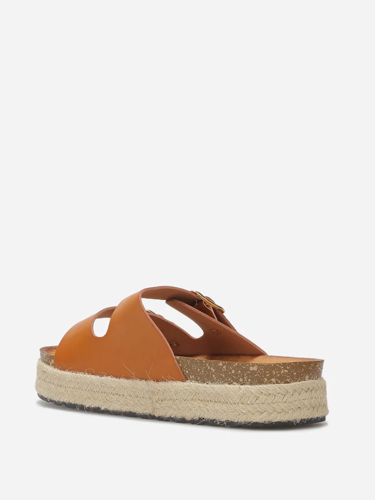 Outlet La Modeuse Mules à boucles et plateforme Camel