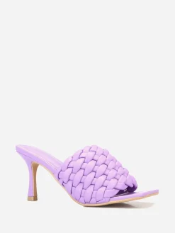 Online La Modeuse Mules à bride effet tressé Violet