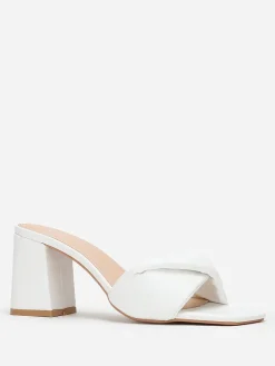 Online La Modeuse Mules à bride en simili matelassé Blanc