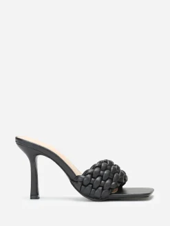 Best La Modeuse Mules à bride matelassée et tressée Noir