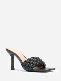 Best La Modeuse Mules à bride matelassée et tressée Noir
