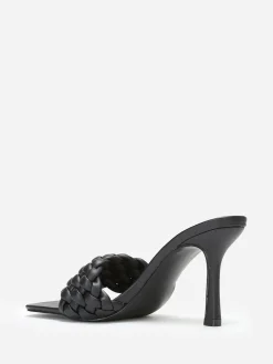 Best La Modeuse Mules à bride matelassée et tressée Noir