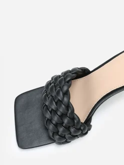 Best La Modeuse Mules à bride matelassée et tressée Noir