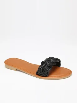 Hot La Modeuse Mules  à bride tressée Noir