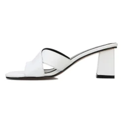Hot La Modeuse Mules  à brides croisées et bague orteil Blanc