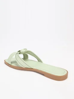 La Modeuse Mules à brides nouées avec surpiqures Vertclair