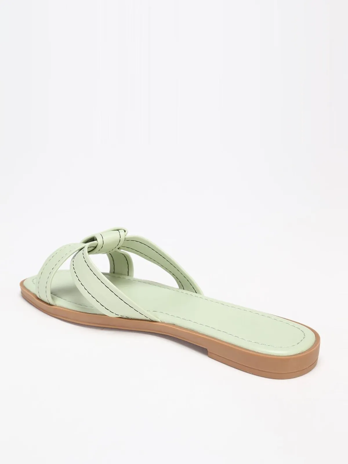 La Modeuse Mules à brides nouées avec surpiqures Vertclair