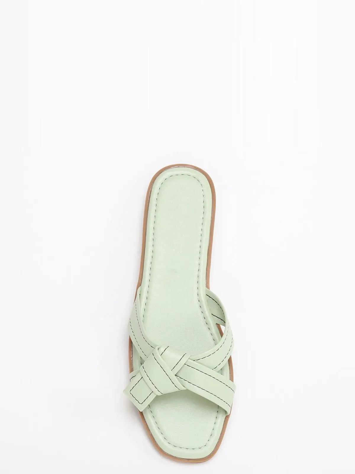 La Modeuse Mules à brides nouées avec surpiqures Vertclair