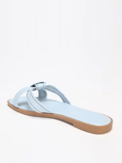 La Modeuse Mules   à brides nouées avec surpiqures Bleu