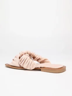 Hot La Modeuse Mules  à brides smockée en suédine Rose