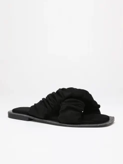 Online La Modeuse Mules  à brides smockée en suédine Noir